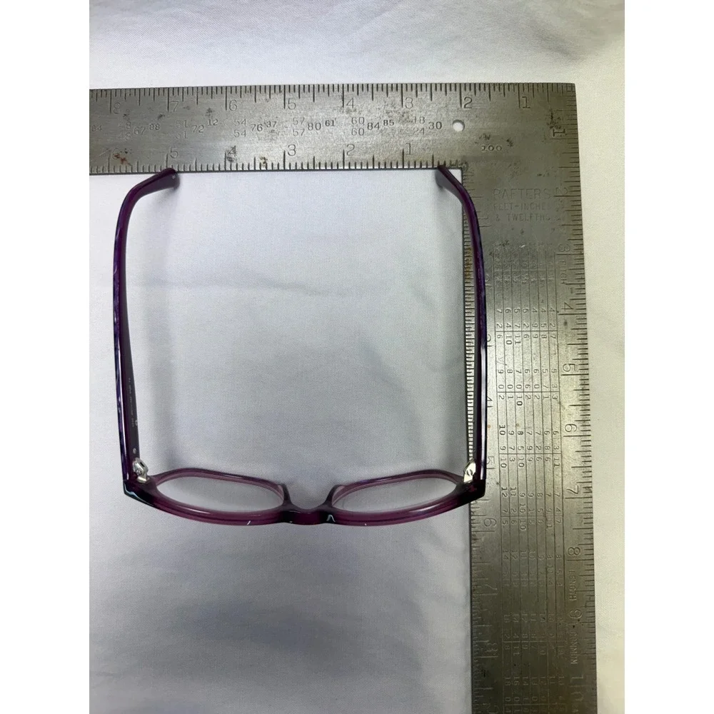 Helium Paris Eyeglasses Womens 50mm  Excellent Cat Eye Purple‎ Leopard 4242